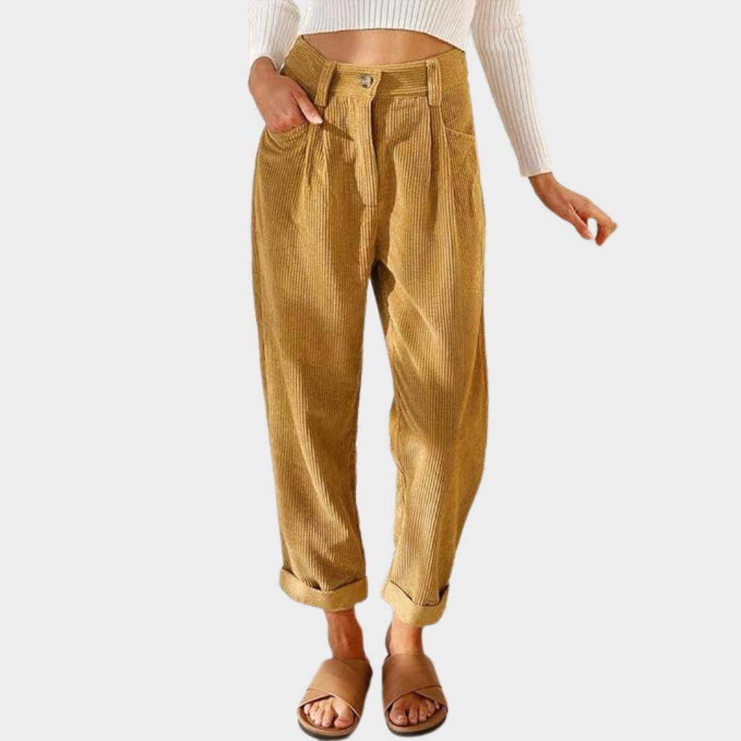 MANDY | COMFORTABLE HIGH WAIST CORDUROY PANTS