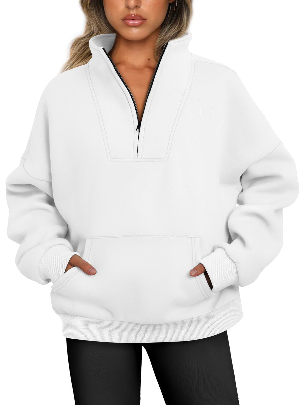 CozyAura Half-Zip Pullover Fleece Sweatshirt