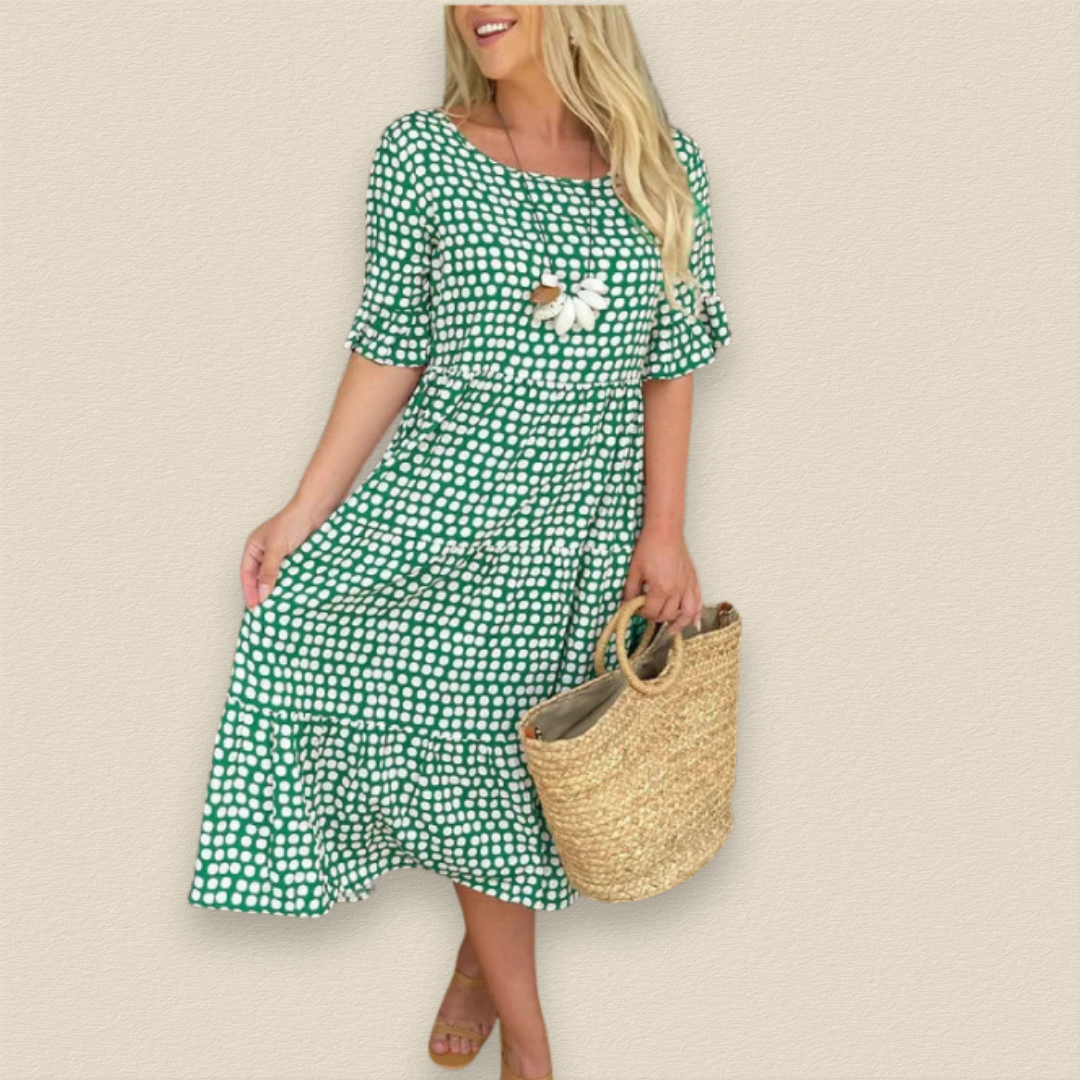 Maelinne | Ruffle Sleeve Midi Dress 