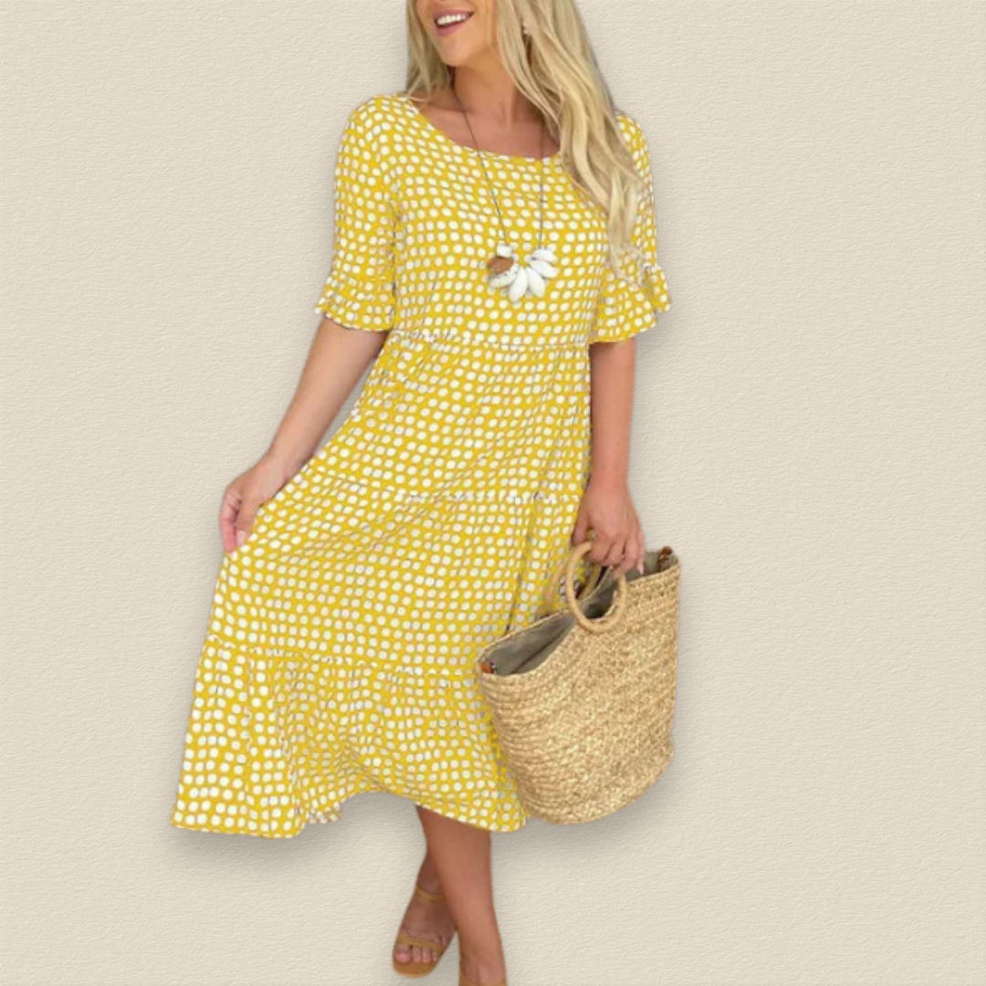 Maelinne | Ruffle Sleeve Midi Dress 