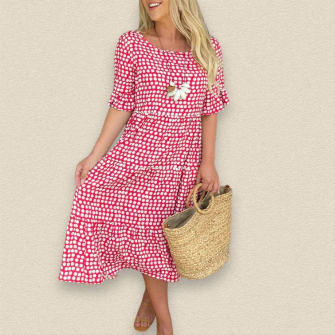 Maelinne | Ruffle Sleeve Midi Dress 