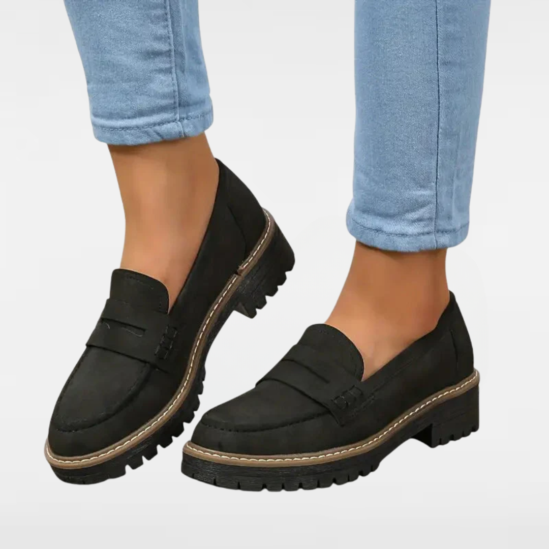 Carenza | Women's suede loafers with rugged sole