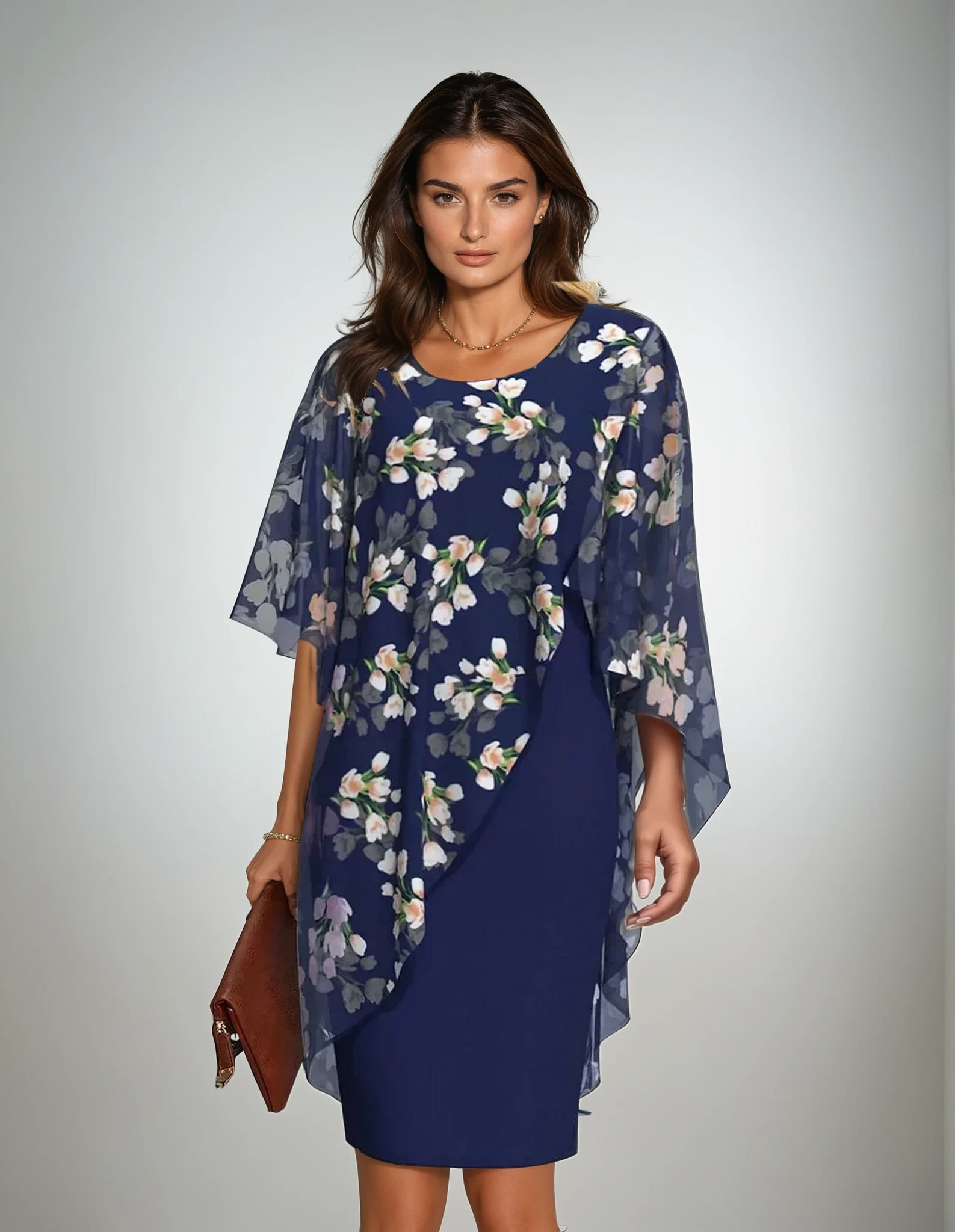Maeva Floral Cape Dress 