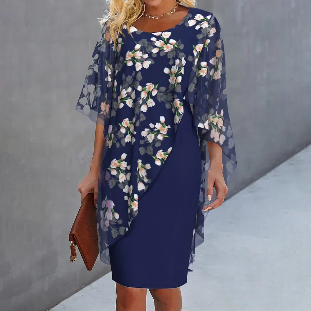 Maeva Floral Cape Dress 