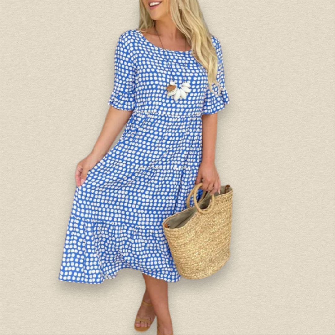 Maelinne | Ruffle Sleeve Midi Dress 