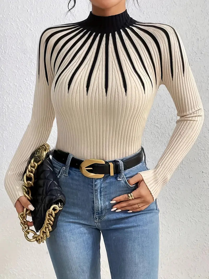 Maider™ - Elegant Long Sleeve Sweater With High Neck