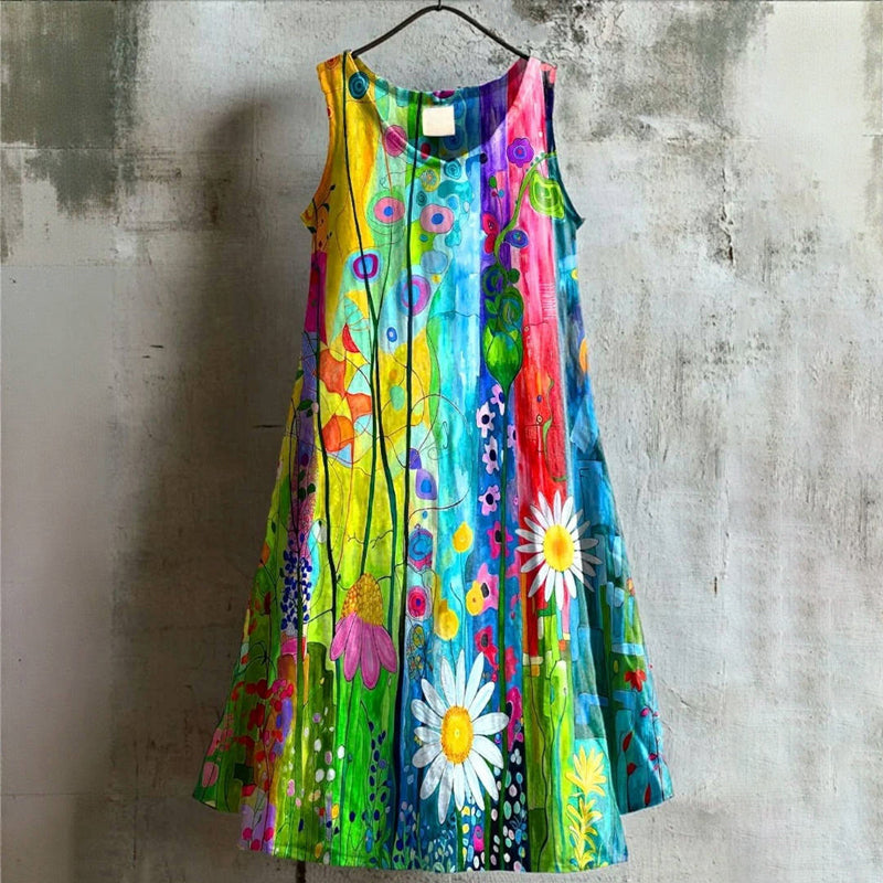 Capucine™ - VINTAGE FLORAL PRINT DRESS WITH A CLASSIC SILHOUETTE