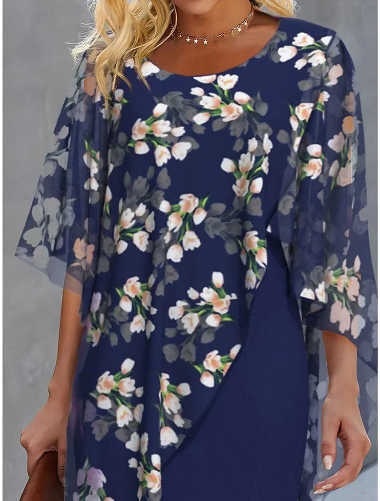Maeva Floral Cape Dress 