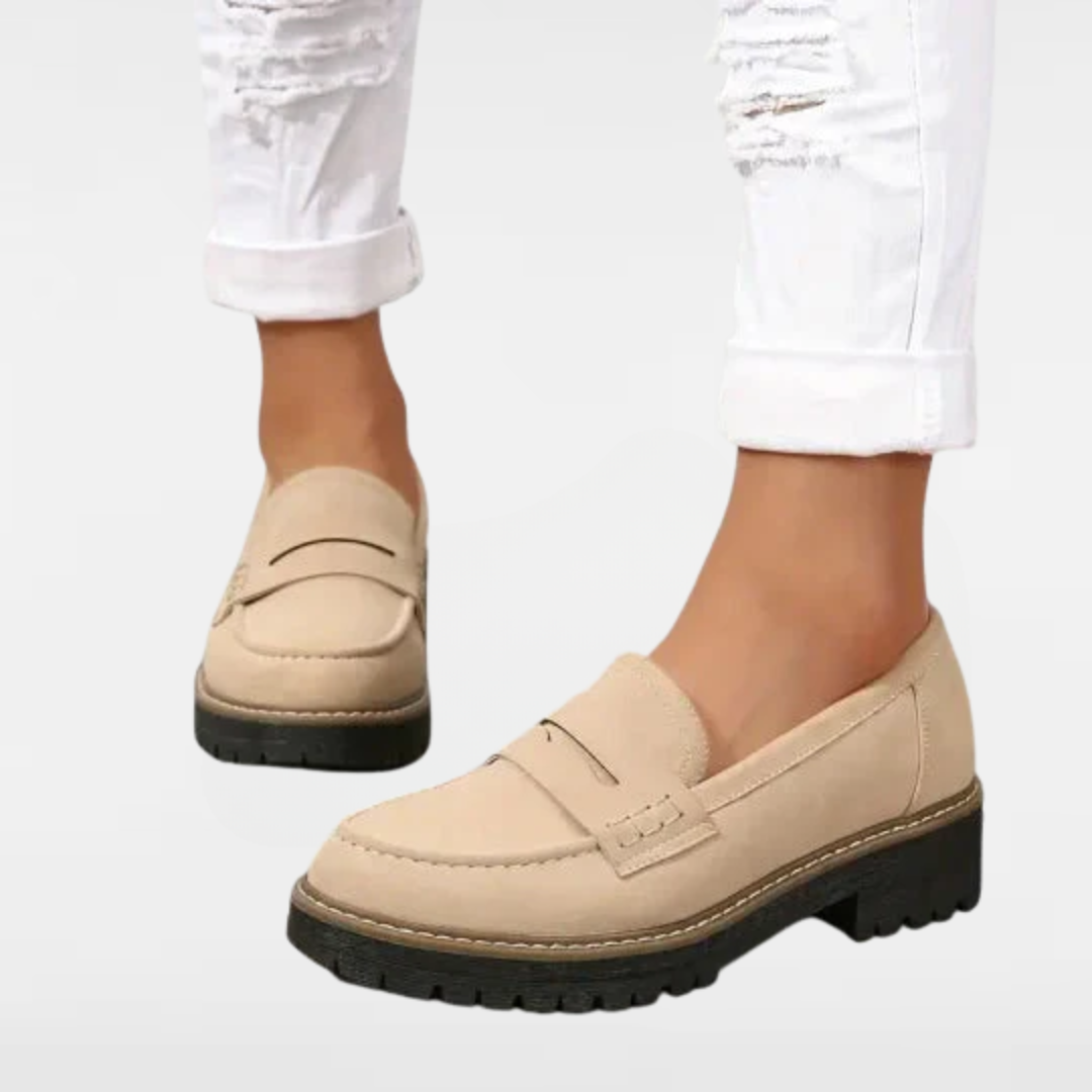 Carenza | Women's suede loafers with rugged sole