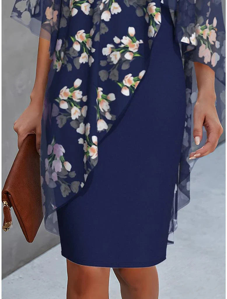 Maeva Floral Cape Dress 