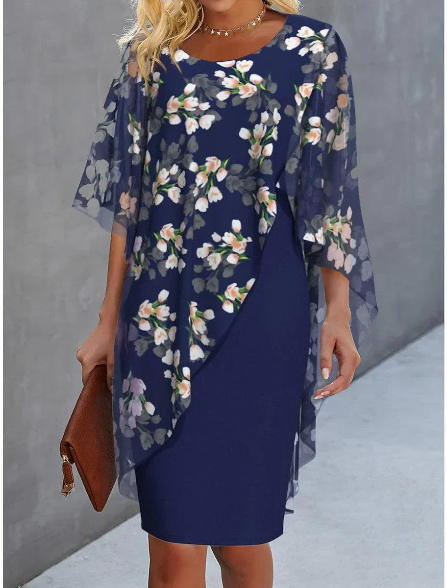 Maeva Floral Cape Dress 