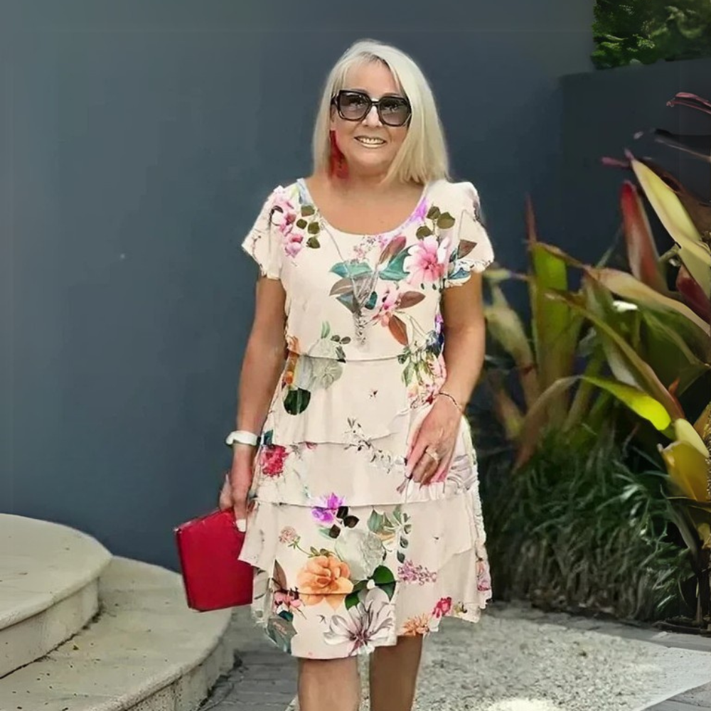 AGNES | ELEGANT RUFFLE CHIFFON DRESS 