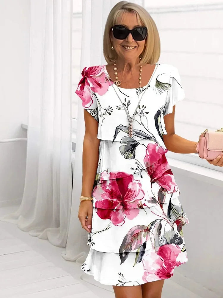 AGNES | ELEGANT RUFFLE CHIFFON DRESS 