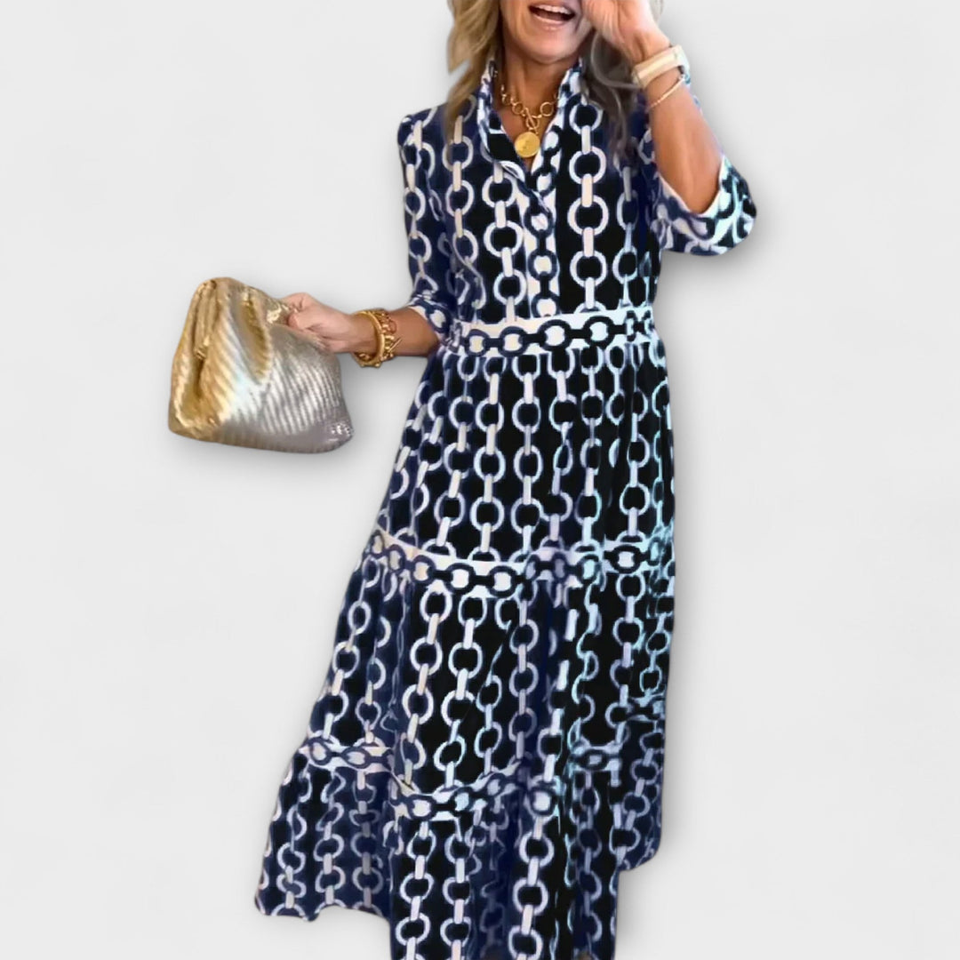Seraphin | Collared shirt maxi layered dress