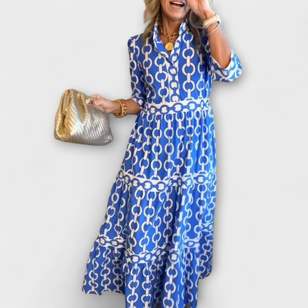 Seraphin | Collared shirt maxi layered dress