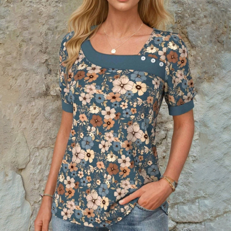 Bianca™ - VINTAGE FLORAL PRINT BLOUSE WITH ELEGANT DESIGN