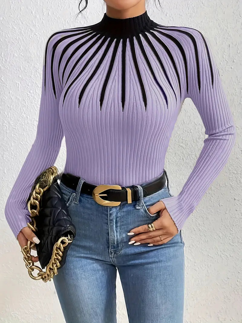 Maider™ - Elegant Long Sleeve Sweater With High Neck