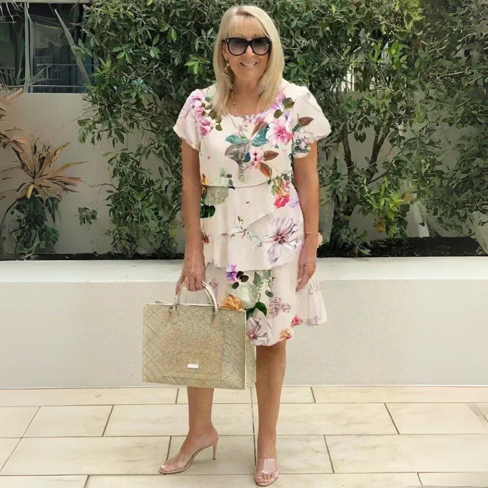 AGNES | ELEGANT RUFFLE CHIFFON DRESS 