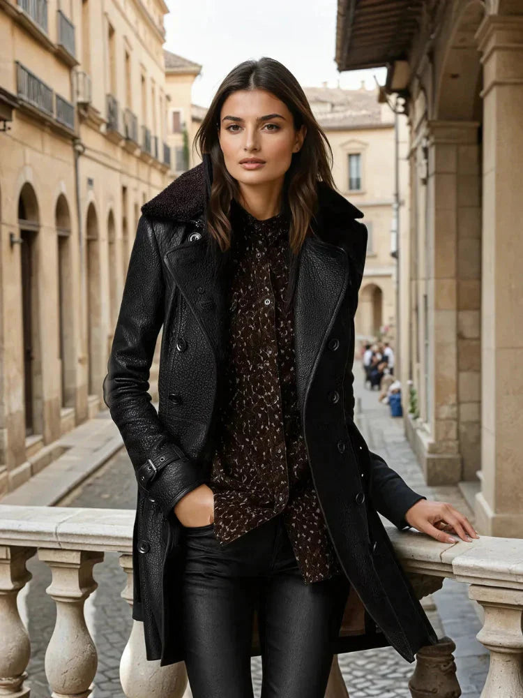Talbot™ | Elegant 3/4 Leather Coat