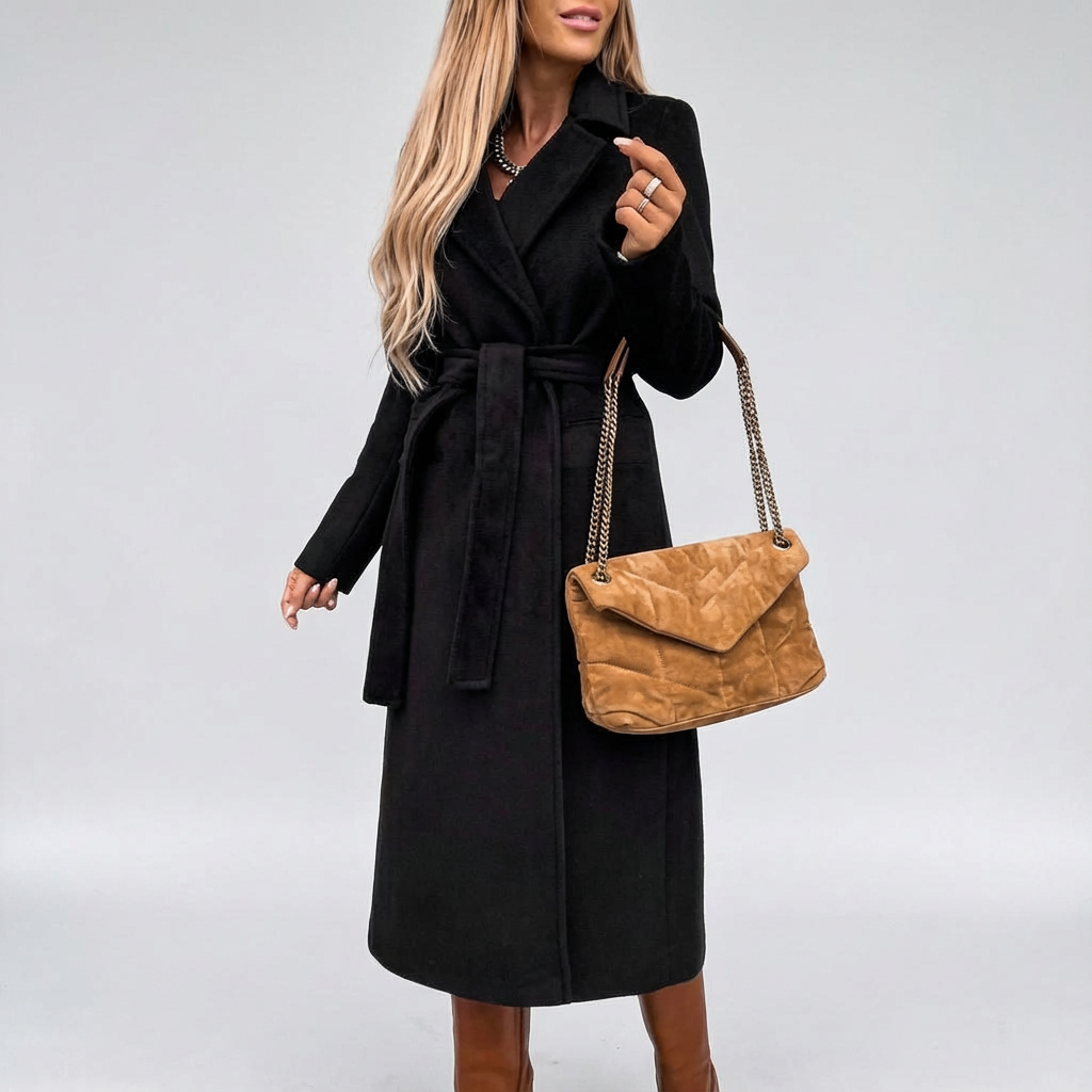 Campbell™ | Elegant Long Coat with Belt