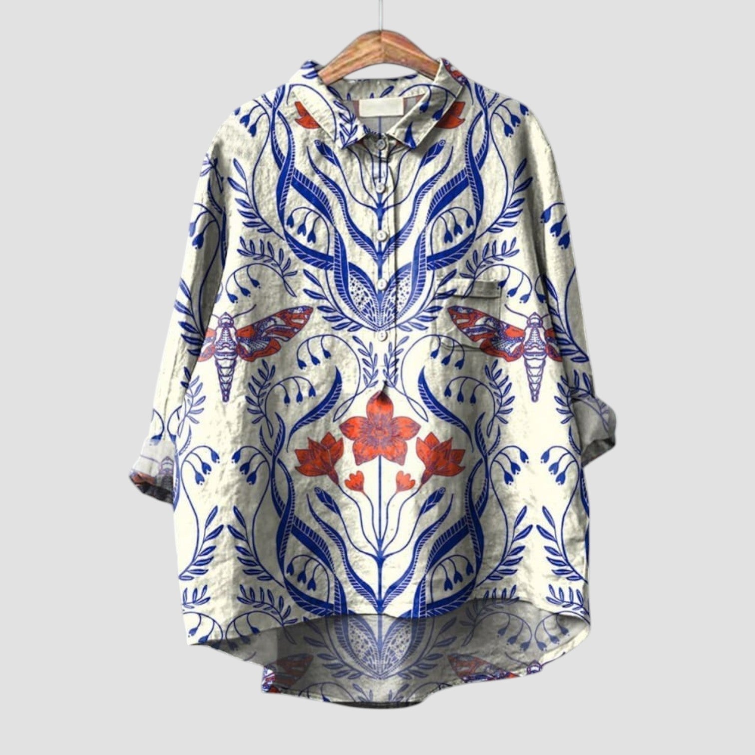 PALMIRA™ - OVERSIZED SHIRT WITH PLAYFUL DOG ​​DESIGN AND EVERYDAY COMFORT