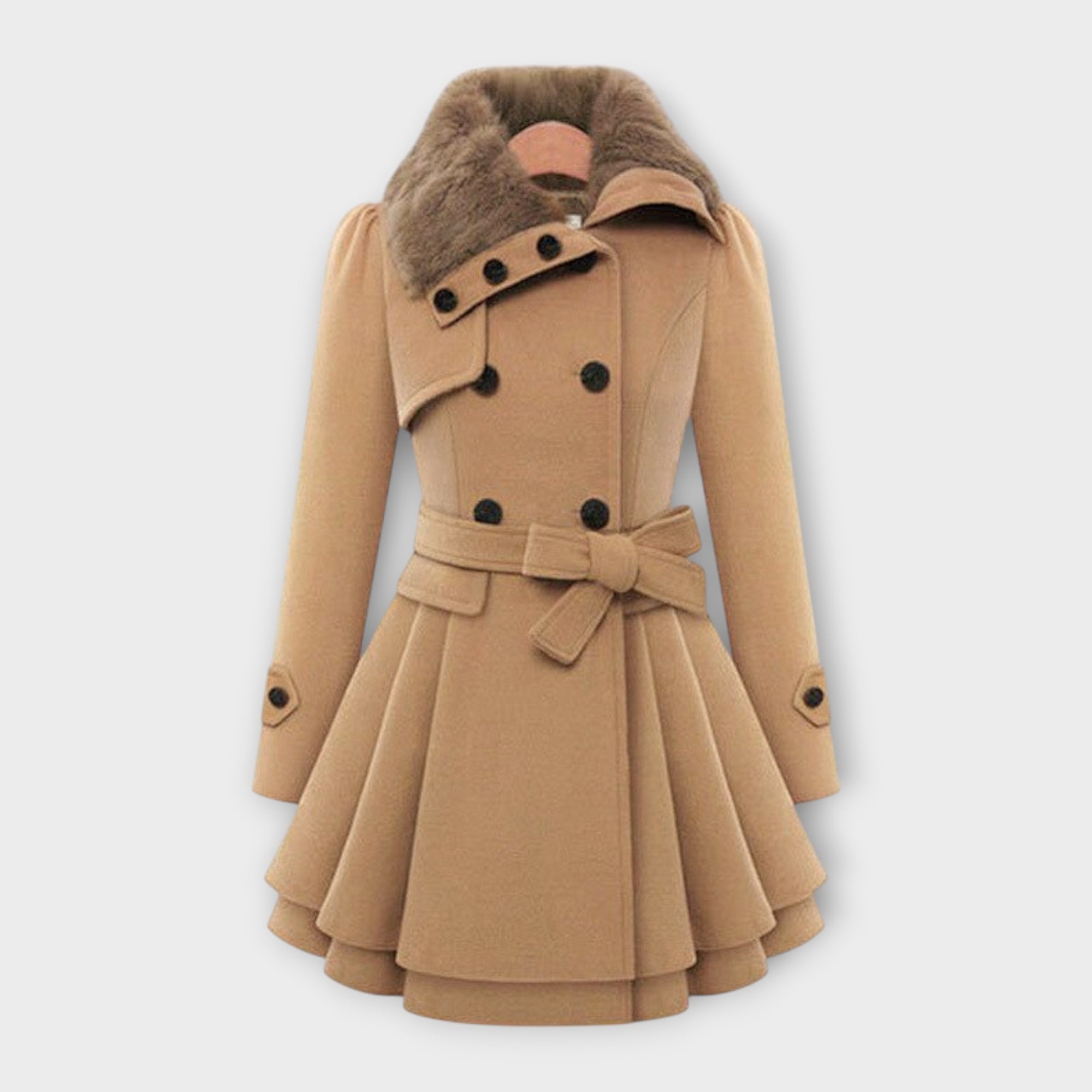 Campbell™ | Elegant Coat with Faux Fur Collar
