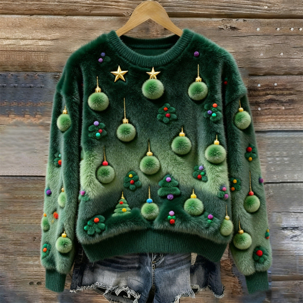 Talbot™ | Pom-Pom Christmas Tree Fluffy Sweater