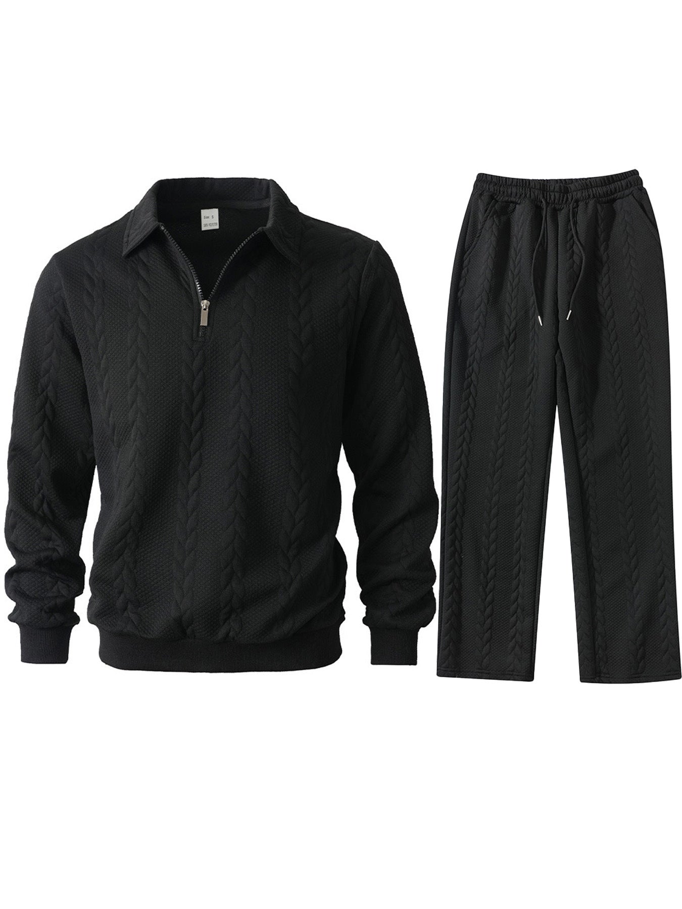 2025外贸跨境男装男士休闲卫衣提花卫衣休闲男士polo领长裤套装