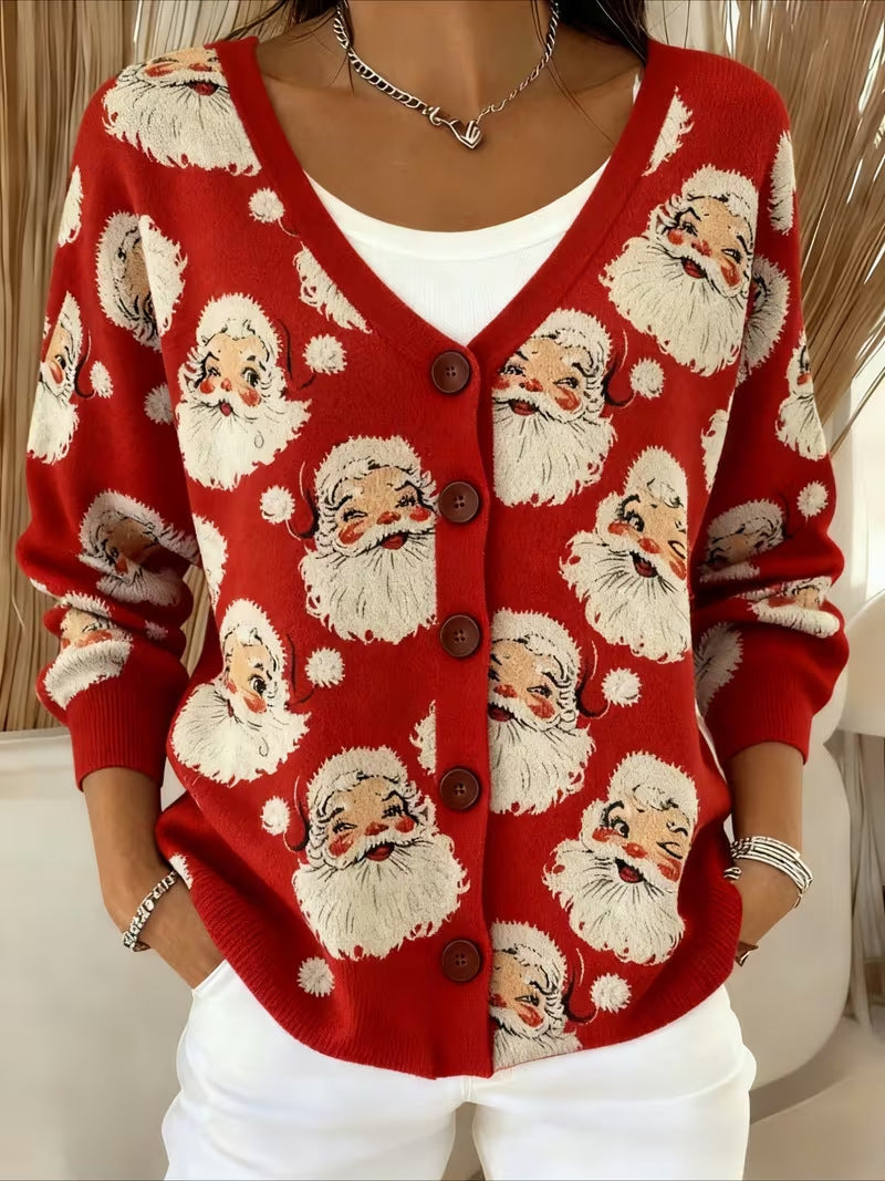 Campbell™ | Jolly Santa Face Cardigan