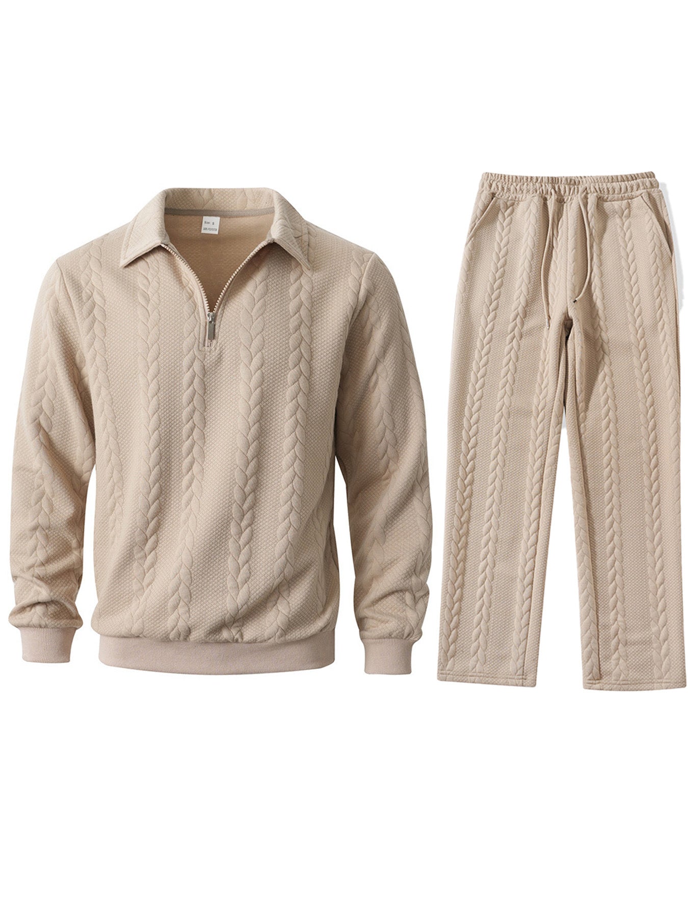 2025外贸跨境男装男士休闲卫衣提花卫衣休闲男士polo领长裤套装