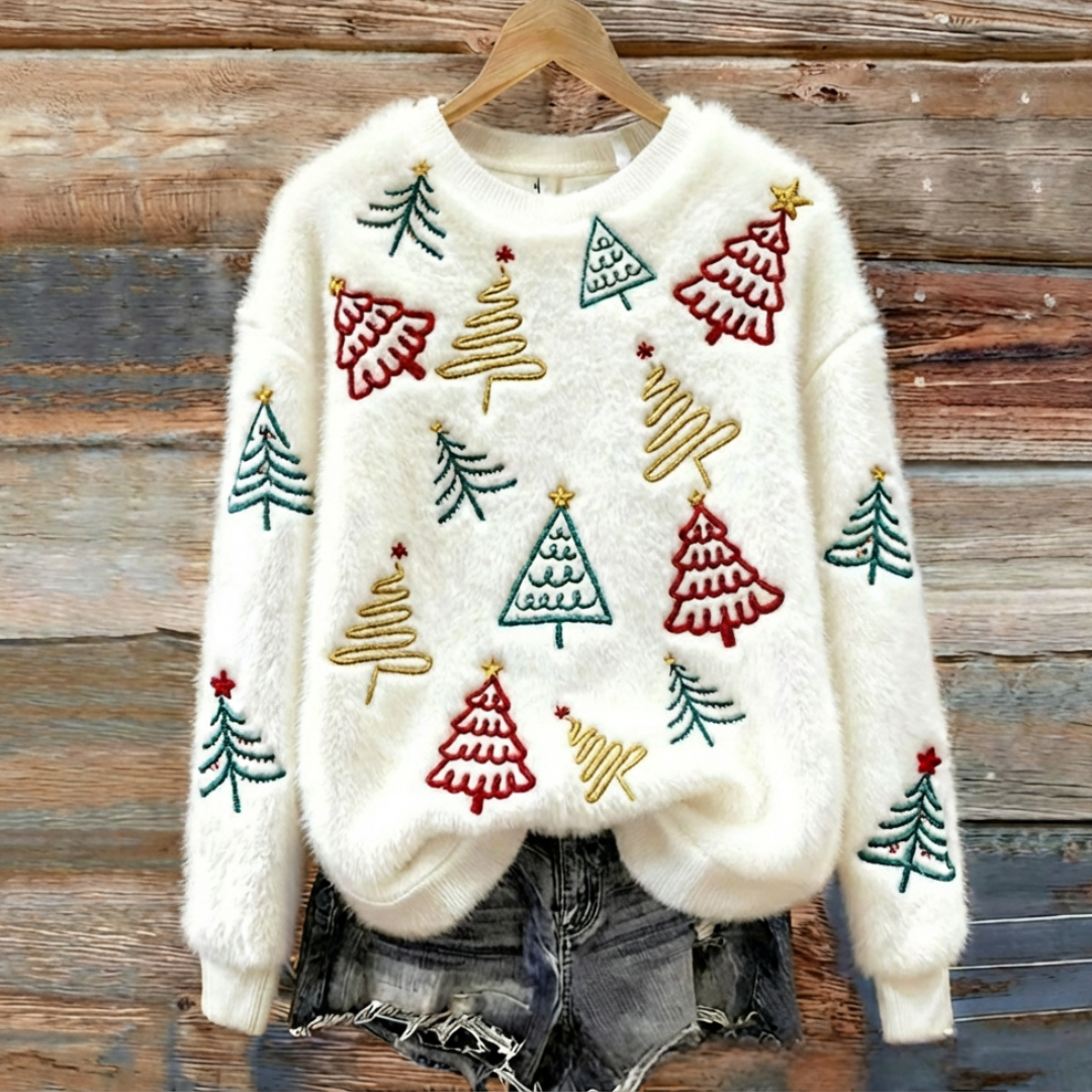 Talbot™ Dancing Christmas Trees Fluffy Sweater