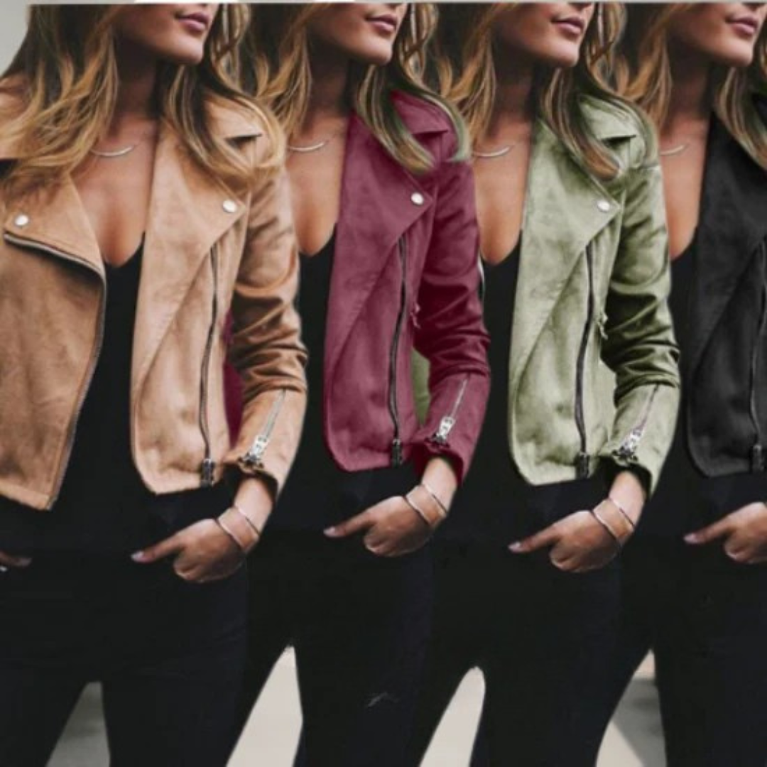 Talbot™-Sophie Suede Biker Jacket 