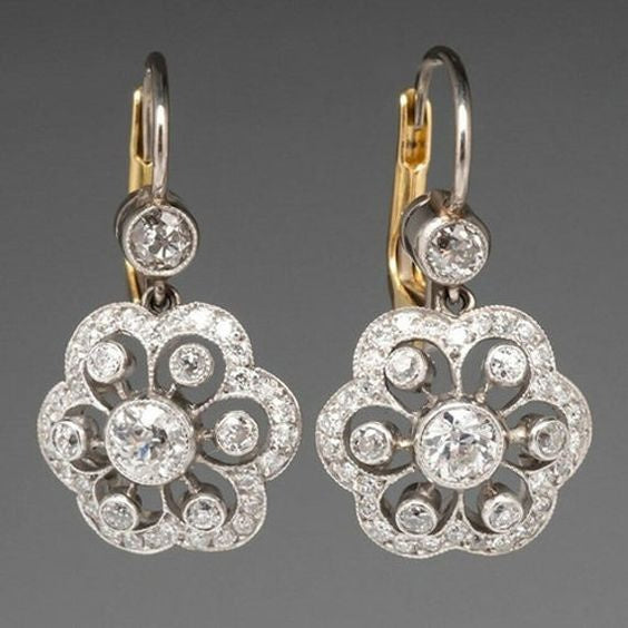 Vintage Mandala Crystal Earrings 