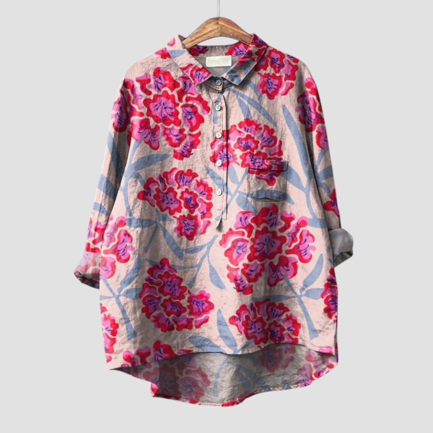 PALMIRA™ - OVERSIZED SHIRT WITH PLAYFUL DOG ​​DESIGN AND EVERYDAY COMFORT