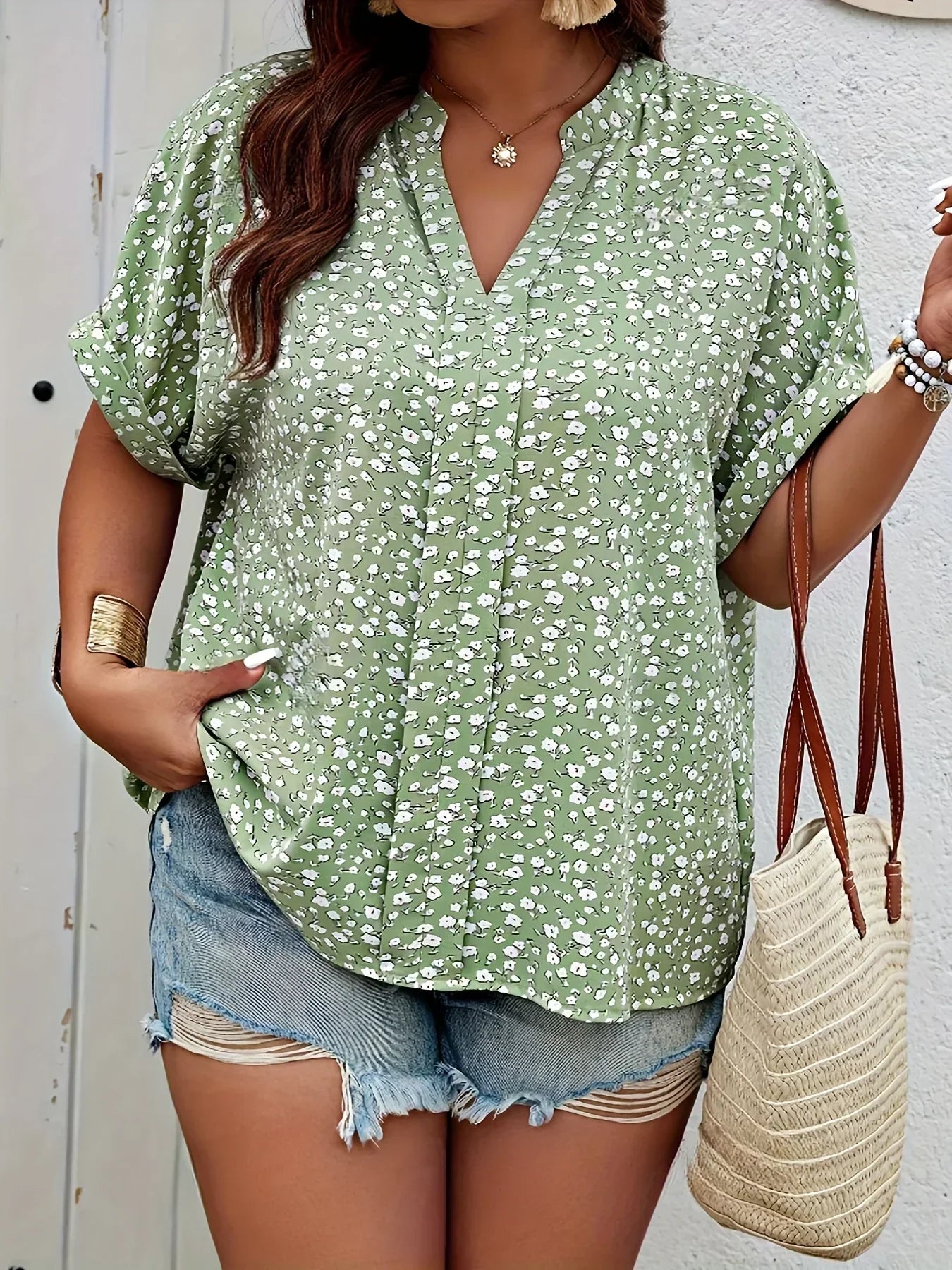 SERINA | ELEGANT CASUAL FLORAL BLOUSE 