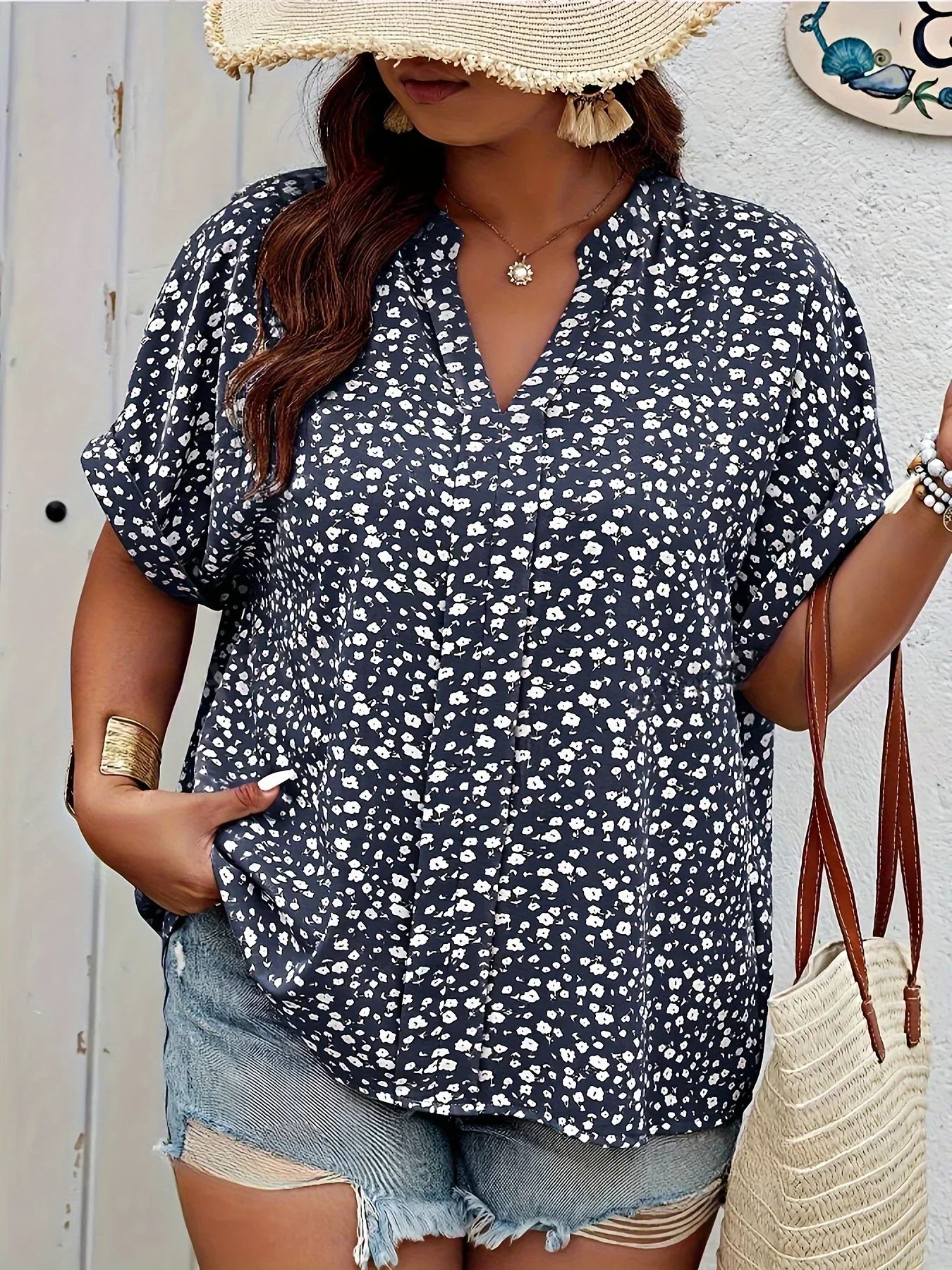 SERINA | ELEGANT CASUAL FLORAL BLOUSE 
