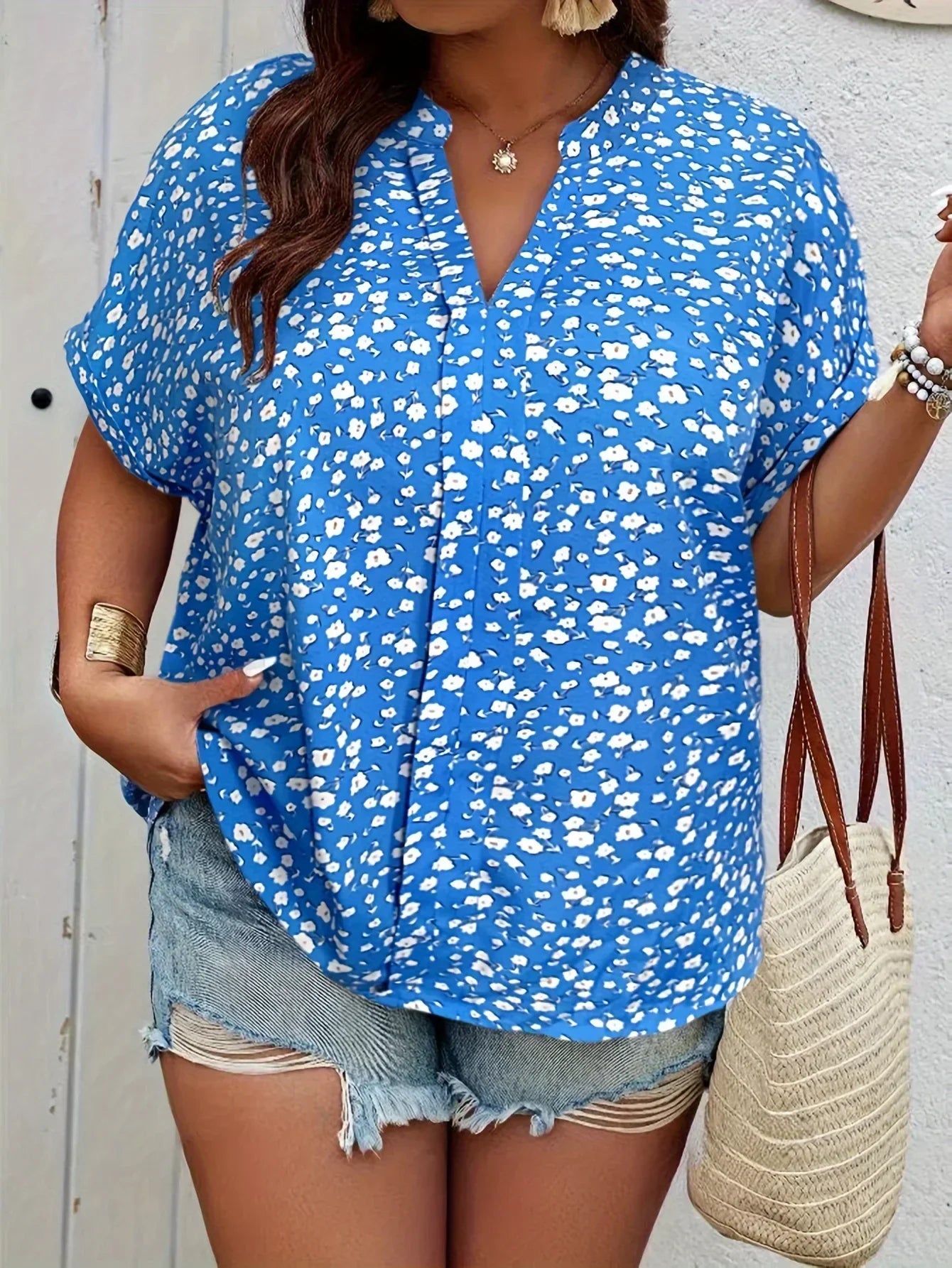 SERINA | ELEGANT CASUAL FLORAL BLOUSE 