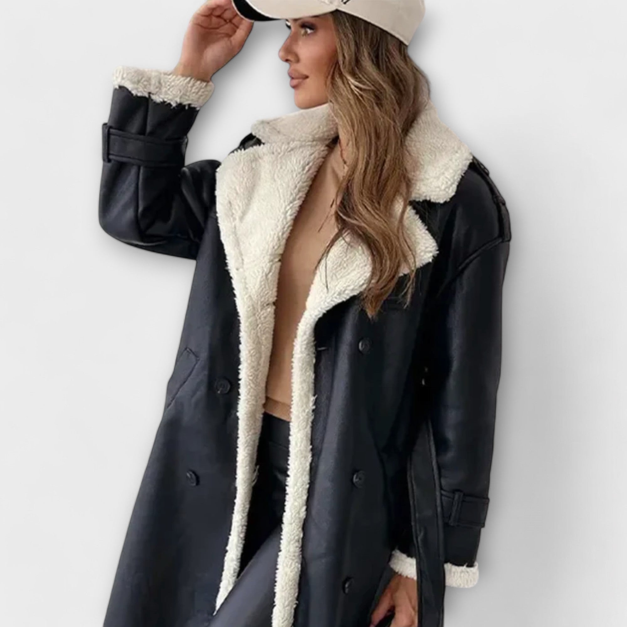 Campbell™ | Long Classic Coat with Fleece Lining and Teddy Bear Collar