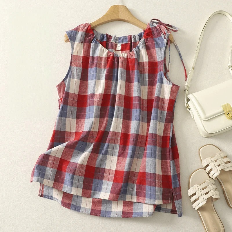 ERIS | SLEEVELESS LINEN TOP 