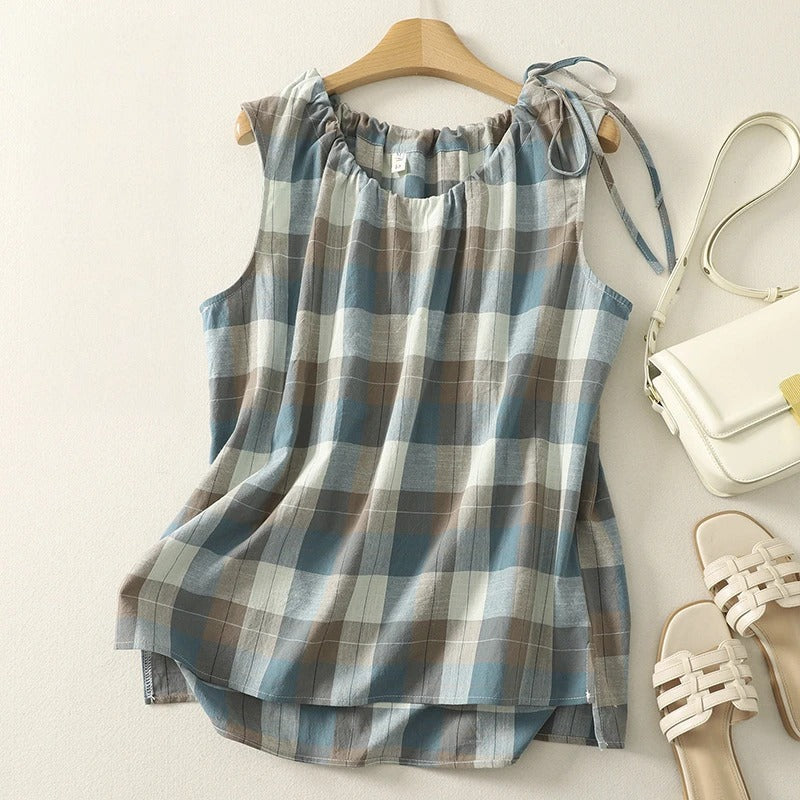 ERIS | SLEEVELESS LINEN TOP 
