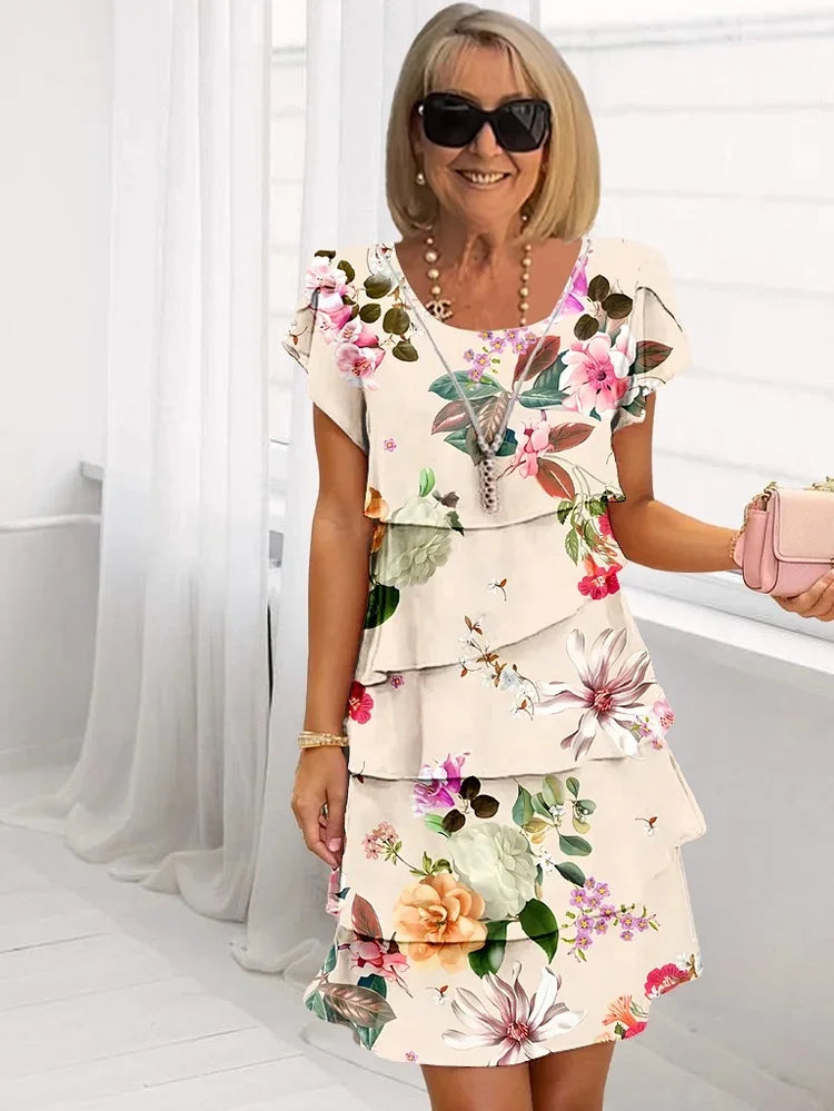 AGNES | ELEGANT RUFFLE CHIFFON DRESS 