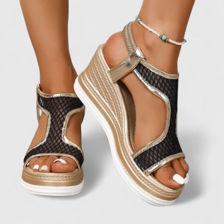 Sylvia | Women's T-strap wedge heels