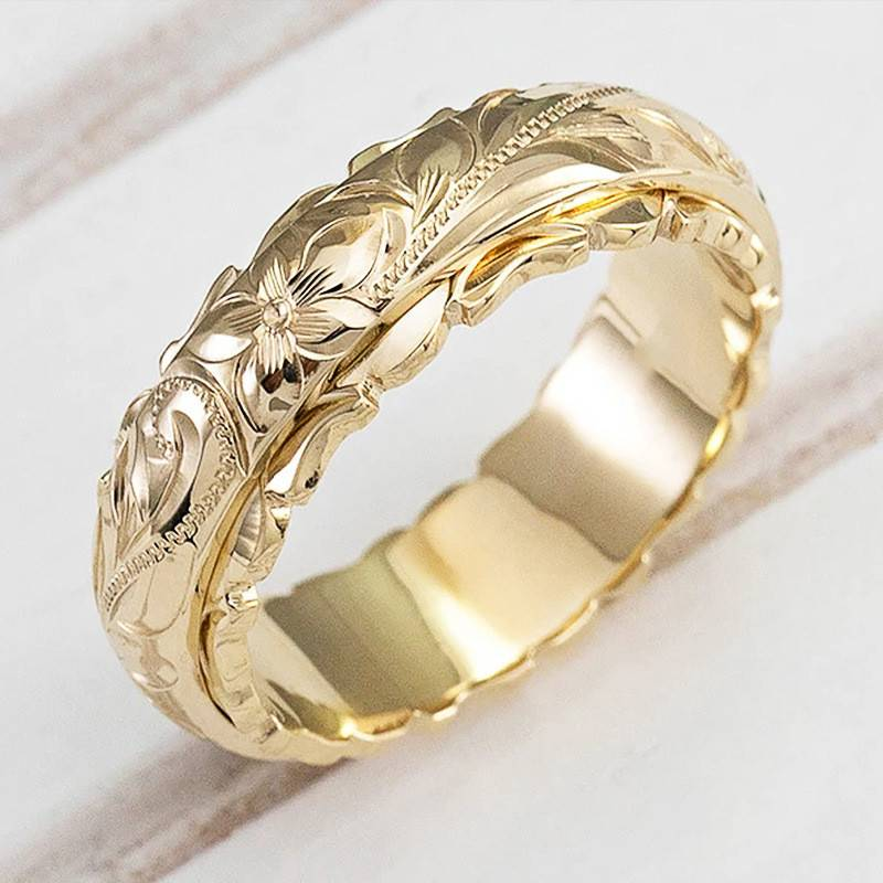 Vintage Gold Flower Ring 