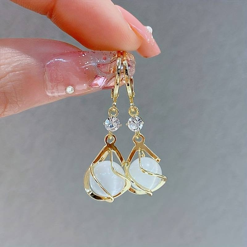 Vintage Opal Golden Earrings 