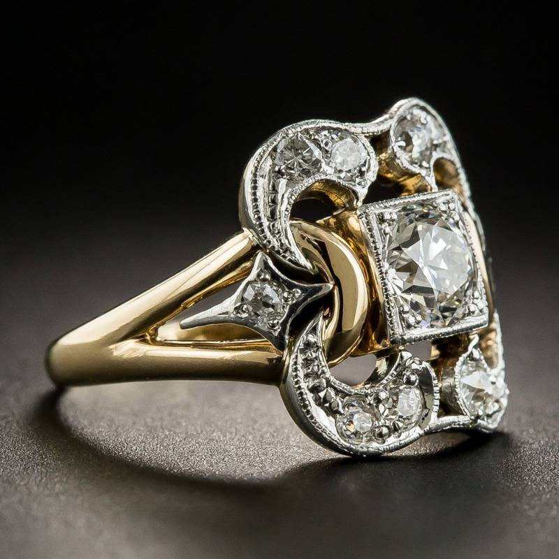Vintage Zirconia Gold Ring 