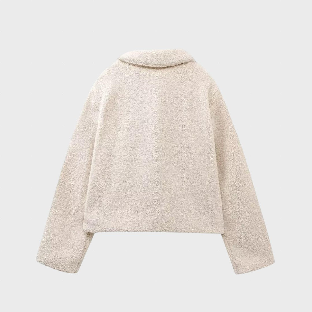 Campbell™ | Women's Short Fleece Jacket with Buttons and Flap Pockets